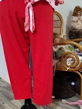 One World Red Straight Leg Capris